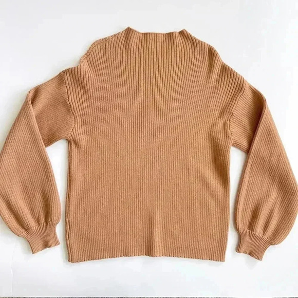 Line & Dot Alder Ribbed Mock Neck Sweater In Camel M EUC - Picture 8 of 8
